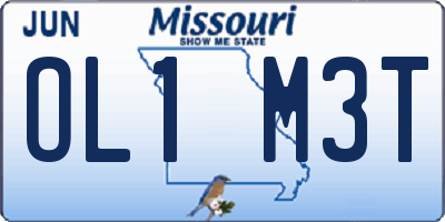 MO license plate OL1M3T