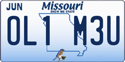 MO license plate OL1M3U