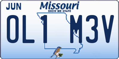 MO license plate OL1M3V