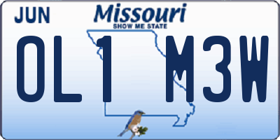 MO license plate OL1M3W