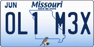 MO license plate OL1M3X