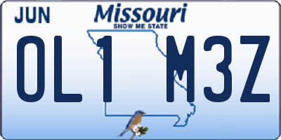 MO license plate OL1M3Z