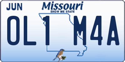 MO license plate OL1M4A