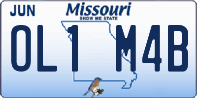 MO license plate OL1M4B