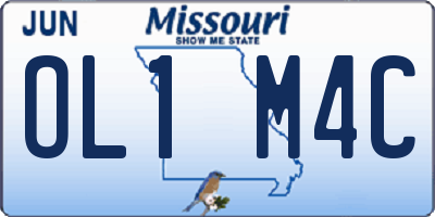 MO license plate OL1M4C