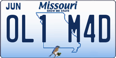 MO license plate OL1M4D