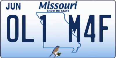 MO license plate OL1M4F