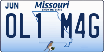 MO license plate OL1M4G