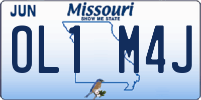 MO license plate OL1M4J