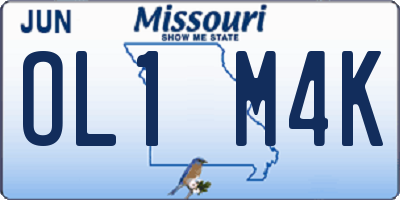 MO license plate OL1M4K