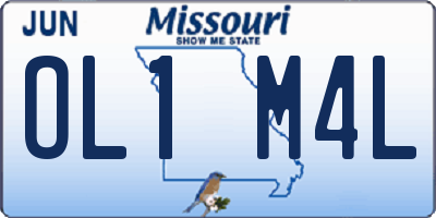 MO license plate OL1M4L