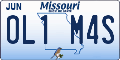 MO license plate OL1M4S
