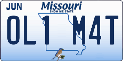 MO license plate OL1M4T