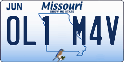 MO license plate OL1M4V