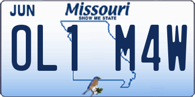 MO license plate OL1M4W