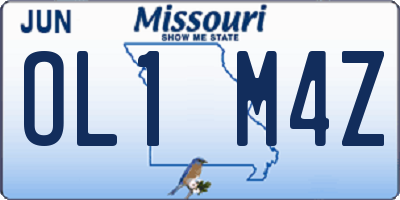 MO license plate OL1M4Z