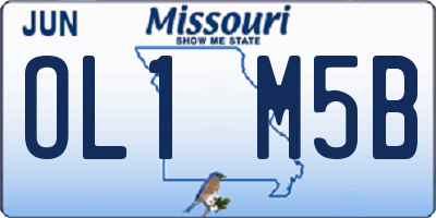 MO license plate OL1M5B