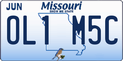 MO license plate OL1M5C