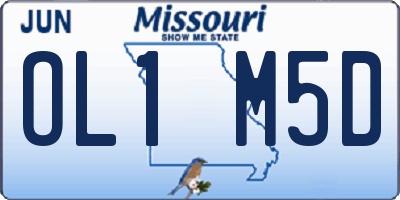 MO license plate OL1M5D