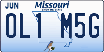 MO license plate OL1M5G