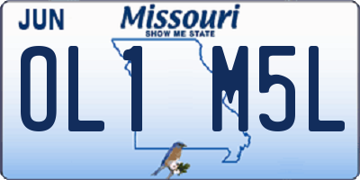 MO license plate OL1M5L