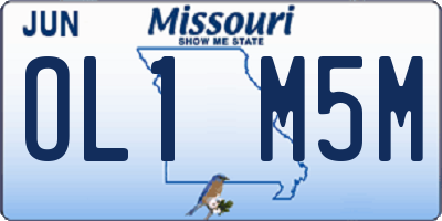MO license plate OL1M5M