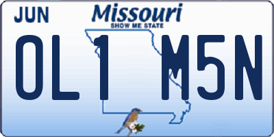MO license plate OL1M5N