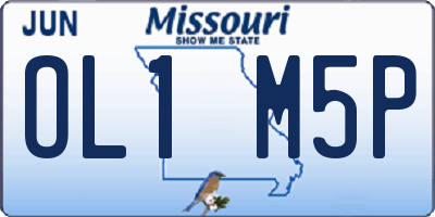 MO license plate OL1M5P