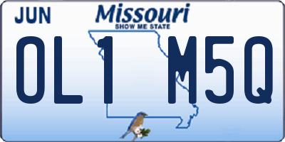 MO license plate OL1M5Q