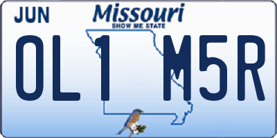 MO license plate OL1M5R