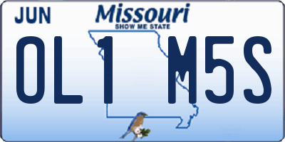 MO license plate OL1M5S