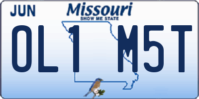 MO license plate OL1M5T