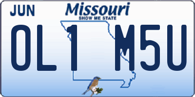 MO license plate OL1M5U