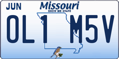 MO license plate OL1M5V