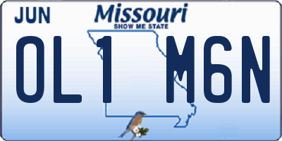 MO license plate OL1M6N
