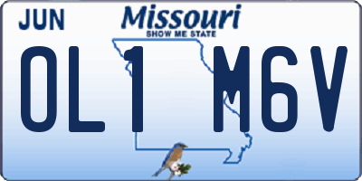 MO license plate OL1M6V