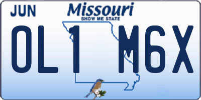 MO license plate OL1M6X