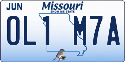 MO license plate OL1M7A