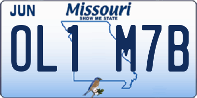 MO license plate OL1M7B