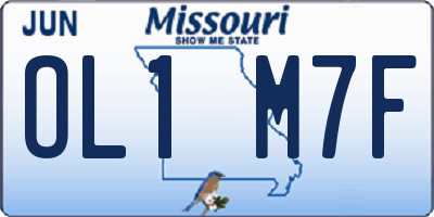 MO license plate OL1M7F