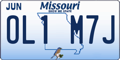 MO license plate OL1M7J