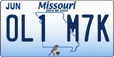 MO license plate OL1M7K