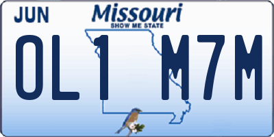 MO license plate OL1M7M
