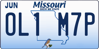 MO license plate OL1M7P