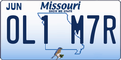 MO license plate OL1M7R