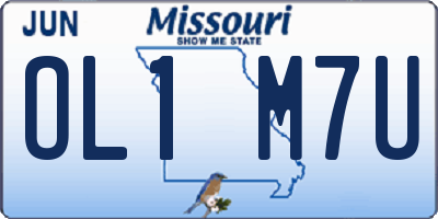 MO license plate OL1M7U