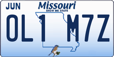 MO license plate OL1M7Z