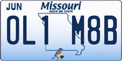 MO license plate OL1M8B