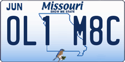 MO license plate OL1M8C