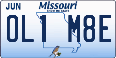 MO license plate OL1M8E